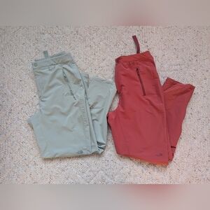 North Face Bridgeway Pants Womens 8 Green & Pink! FlashDry UPF 40+ Stretch‎ 🩷